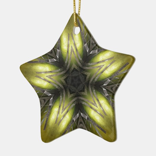 Elegant Gold Silver Kaleidoscoop kerstster Keramisch Ornament (Links)