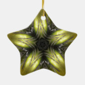 Elegant Gold Silver Kaleidoscoop kerstster Keramisch Ornament (Achterkant)