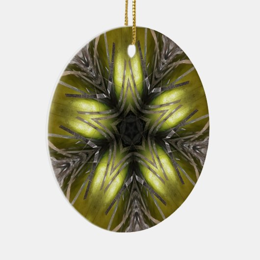 Elegant Gold Silver Kaleidoscoop kerstster Keramisch Ornament (Rechts)