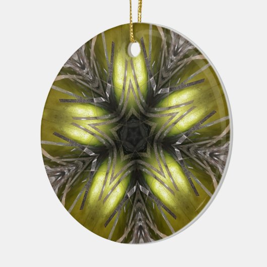 Elegant Gold Silver Kaleidoscoop kerstster Keramisch Ornament (Links)