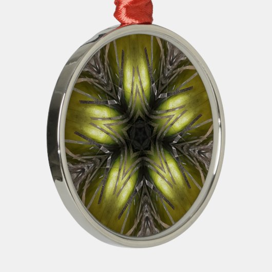 Elegant Gold Silver Kaleidoscoop kerstster Metalen Ornament (Rechts)