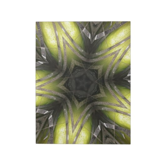 Elegant Gold Silver Kaleidoscoop kerstster Notitieblok (Linkerzijde)