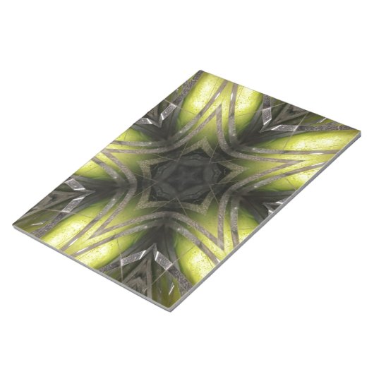 Elegant Gold Silver Kaleidoscoop kerstster Notitieblok (Schuin)