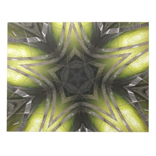 Elegant Gold Silver Kaleidoscoop kerstster Notitieblok (Voorkant)