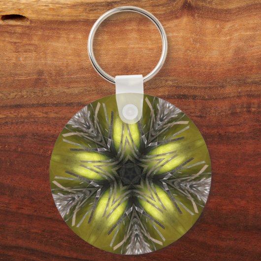 Elegant Gold Silver Kaleidoscoop kerstster Sleutelhanger (Voorkant)