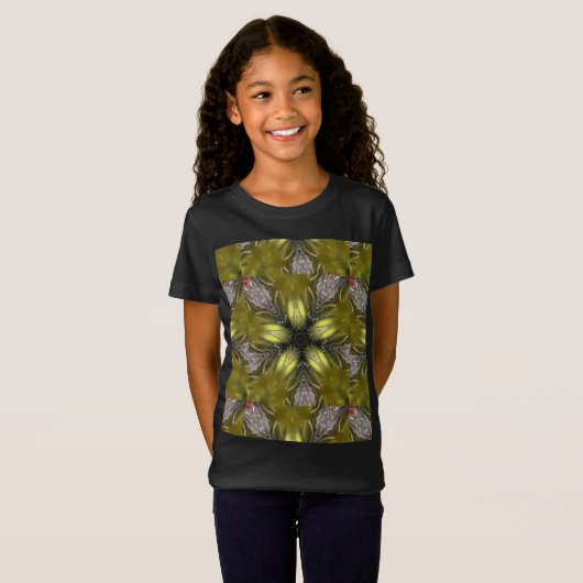 Elegant Gold Silver Kaleidoscoop kerstster T-shirt (Voorkant volledig)