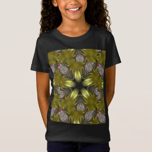 Elegant Gold Silver Kaleidoscoop kerstster T-shirt (Voorkant)