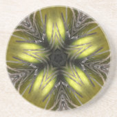 Elegant Gold Silver Kaleidoscoop kerstster Zandsteen Onderzetter (Voorkant)