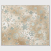 Elegant Gold Silver-kerstsnowflake-patroon Cadeaupapier (Vlak)