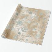 Elegant Gold Silver-kerstsnowflake-patroon Cadeaupapier (Uitgerold)