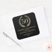 Elegant Gold & Silver Laurel Wijnlabel Vierkante Sticker (Envelop)