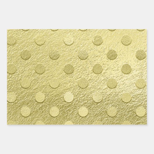 Elegant Gold Silver Pink Metallic Sheen Polka Dot. Inpakpapier Vel (Voorkant)
