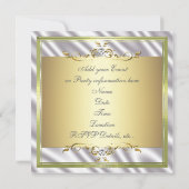 Elegant Gold Silver Silk/Satin Invitation Sjabloon Kaart (Achterkant)
