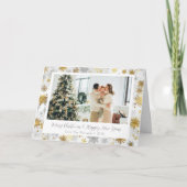 Elegant Gold & Silver Snowflake Holiday Kaart (Voorkant)