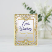 Elegant Gold & Silver Wedding Invitation Briefkaart (Staand voorkant)