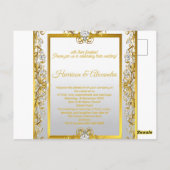Elegant Gold & Silver Wedding Invitation Briefkaart (Achterkant)
