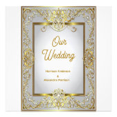Elegant Gold & Silver Wedding Invitation – Ornate Foto Afdruk (Voorkant)