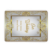 Elegant Gold & Silver Wedding Invitation – Ornate  Magneet (Horizontaal)