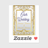 Elegant Gold & Silver Wedding Invitation Sticker (Vel)