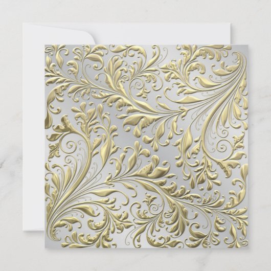 Elegant Gold Silver White Pearl Birthday Party Kaart (Achterkant)