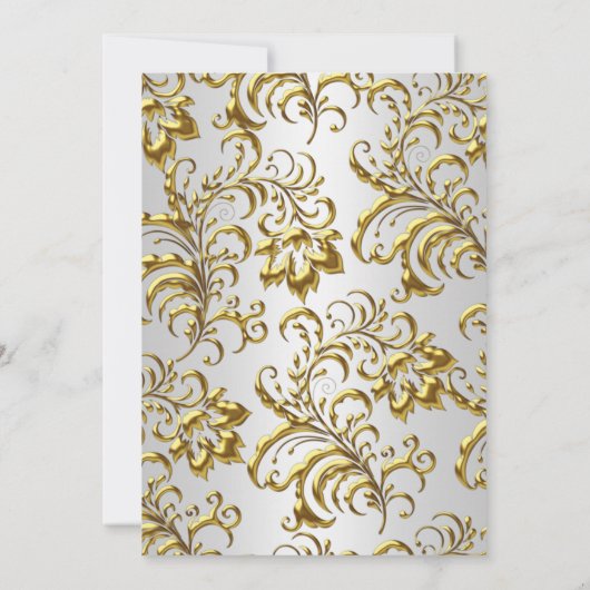 Elegant Gold Silver White Silk Champagne Brunch Kaart (Achterkant)