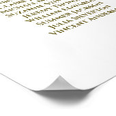 Elegant Gold Simple 16 Table Wedding Seating Chart Poster (Hoek)