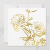 Elegant Gold Simple Floral Engagement Party Kaart (Achterkant)