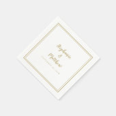 Elegant Gold Simple Modern Minimalist Weddenschap Servet (Hoek)
