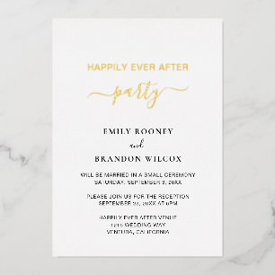 Elegant Gold Simple Modern Weddenschap Folie Uitnodiging