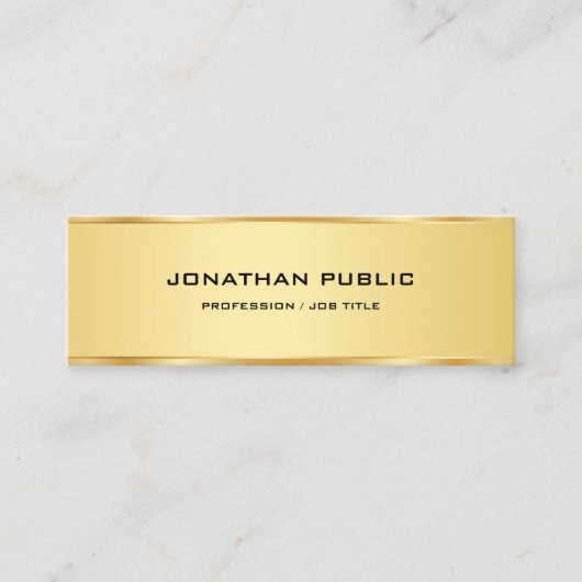 Elegant Gold Simple Professional-Sjabloon Moderne Mini Visitekaartje (Voorkant)