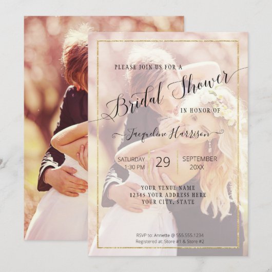 Elegant Gold Simple Script-Vrijgezellenfeest Foto Kaart (Voorkant / Achterkant)