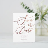 Elegant Gold Simple Script Wedding Save the Date Aankondigingskaart (Staand voorkant)
