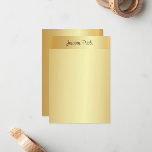 Elegant Gold Sjabloon Handgeschreven Script Name (Voorkant / Achterkant in situ)