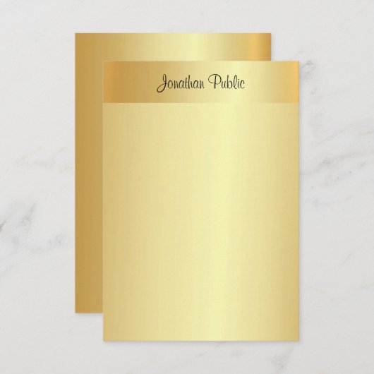 Elegant Gold Sjabloon Handgeschreven Script Name (Voorkant / Achterkant)