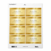 Elegant Gold Sjabloon Handgeschreven Script Name Etiket (Full Sheet)
