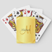 Elegant Gold Sjabloon Initiaal monogram Pokerkaarten (Achterkant)