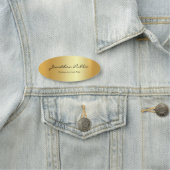 Elegant Gold Sjabloon Moderne handscript tekst ova Naamplaatje (In situ)