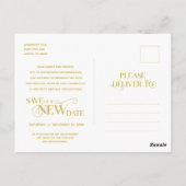 Elegant Gold, sla de nieuwe datum op, uitstel Briefkaart (Achterkant)