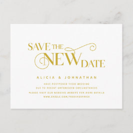 Elegant Gold, sla de nieuwe datum op, uitstel Briefkaart