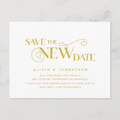 Elegant Gold, sla de nieuwe datum op, uitstel Briefkaart (Voorkant)