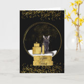 Elegant Gold Snow-Wereldbol met kerstkaart Kaart (Gele Bloem)