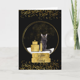 Elegant Gold Snow-Wereldbol met kerstkaart Kaart
