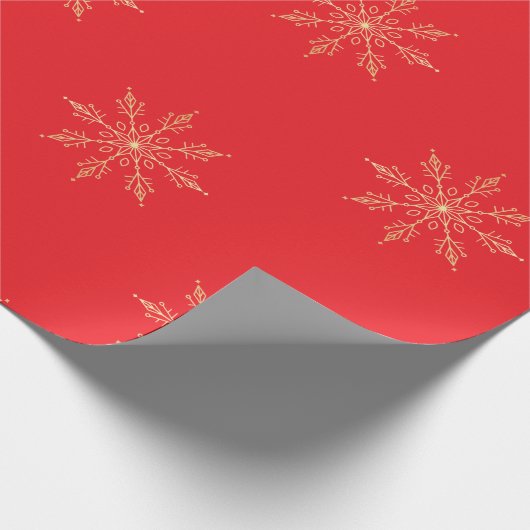 Elegant Gold Snowflake Christmas Wrapping Paper -  Cadeaupapier (Hoek)