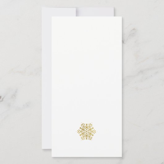 Elegant Gold Snowflake Cirkel Foto Memorial Bedankkaart (Achterkant)