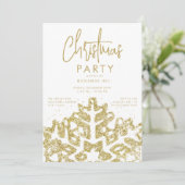 Elegant Gold Snowflake Corporate Kerstparty Kaart (Staand voorkant)