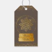 Elegant Gold Snowflake Custom Gift Label Cadeaulabel (Voorkant)