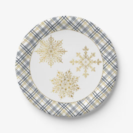Elegant Gold Snowflake en geplakt Lijst Bord