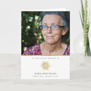 Elegant Gold Snowflake Fotosympathie Memorial Bedankkaart