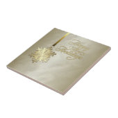 Elegant Gold Snowflake Gold Foil Holiday Tile Tegeltje (Zijkant)