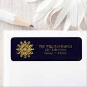 Elegant Gold Snowflake Holiday Adresetiketten Etiket (Insitu)